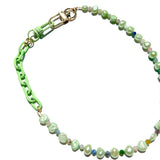 MPR x IMAGINARIUM: Green Pearl + Mint Green Metal Chain Necklace