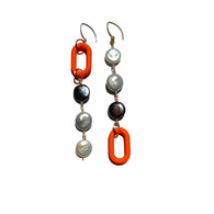 MPR x IMAGINARIUM: Grey-Tone Pearl Shoulder Dusters with Pop of Orange