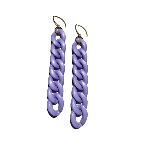 MPR x IMAGINARIUM: Medium Curb Chain Link Earrings in Lavender