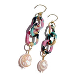 MPR x IMAGINARIUM: Peach Pearls Tropical Chain Earrings