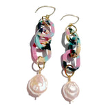 MPR x IMAGINARIUM: Peach Pearls Tropical Chain Earrings