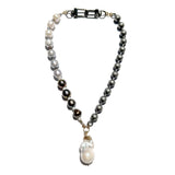 MPR x IMAGINARIUM: Pearl Melange Necklace in Yin Yang with Baroque Pearl Pendant