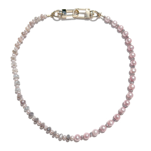 MPR x IMAGINARIUM: Pearl Melange Necklace in Mauve Pearl and Moonstone