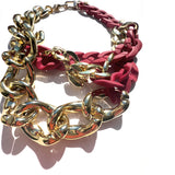 MPR x THE IMAGINARIUM: Mashup Mylar Balloon Chain Link Necklace #3 in Red+Gold