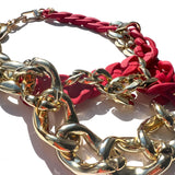 MPR x THE IMAGINARIUM: Mashup Mylar Balloon Chain Link Necklace #3 in Red+Gold