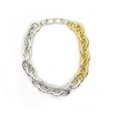 MPR x THE IMAGINARIUM: Mashup Mylar Balloon Chain Link Necklace #3 in Two-Tone Gold and Silver