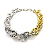 MPR x THE IMAGINARIUM: Mashup Mylar Balloon Chain Link Necklace #3 in Two-Tone Gold and Silver