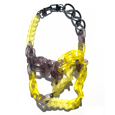 MPR x THE IMAGINARIUM: Mashup Mylar Balloon Chain Link Necklace #_Yellow+Smoke