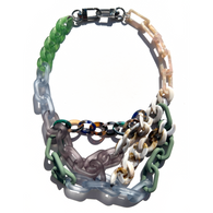MPR x THE IMAGINARIUM: Mashup Mylar Balloon Chain Link Necklace #5_Yellow+Smoke+Tortoise