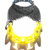 MPR x THE IMAGINARIUM: Mashup Mylar Balloon Chain Link XL Necklace #7 in Touch of Yellow