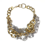 MPR x THE IMAGINARIUM: Matte Gold+Smokey Grey Two-Tone Shape Play Necklace
