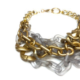 MPR x THE IMAGINARIUM: Matte Gold+Smokey Grey Two-Tone Shape Play Necklace