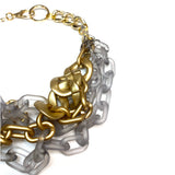 MPR x THE IMAGINARIUM: Matte Gold+Smokey Grey Two-Tone Shape Play Necklace