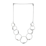 MPR Maxi Cable Collection: Neuf Chain Necklace in Steel with Grey Pearls