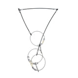 MPR Maxi Cable Collection: Offside Pearl Chain Necklace in Black+Steel