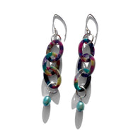 MPR X THE IMAGINARIUM: Triple Dangle Drop Tropical Berry Teal Pearl Earrings