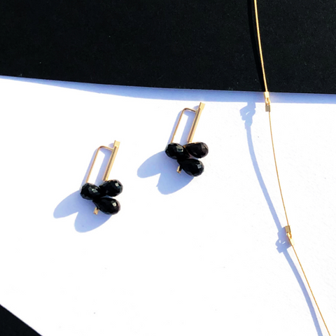 Teardrop Briolettes in Faceted Onyx
