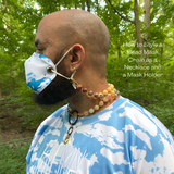 Sea Change Bead Mask Chain Necklace- Moss