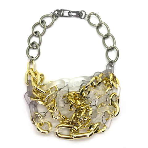MPR x THE IMAGINARIUM: Shape Play Necklace in Smokey Grey+Opaque+Shiny Gold