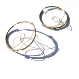 Sine Wave Hoops in Yellow Gold+FineSilver