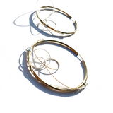 Sine Wave Hoops in Yellow Gold+FineSilver