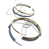 Sine Wave Hoops in Yellow Gold+FineSilver