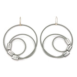 MPR Maxi Cable Collection: Swirl Hook Earrings (Large) in Steel