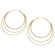 Trip Hoops (Large) in Rose Gold and Yellow Gold