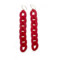 MPR x THE IMAGINARIUM: Velvet Matte Curb Small Chain Link Hooks in Red