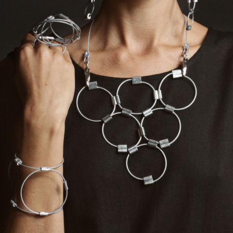 MPR Maxi Cable Collection: Breastplate Necklace in Steel