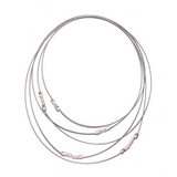 MPR Maxi Cable Collection: Cinq Mobius Necklace in Steel with Freshwater Pearls