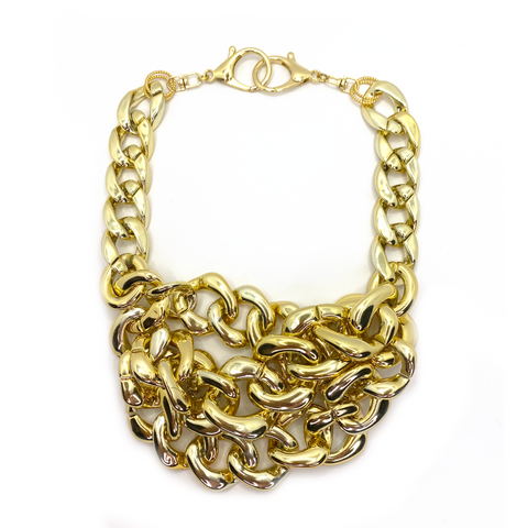 MPR x THE IMAGINARIUM: Woven Chain Link Melange Necklace #2 in Gold (Medium)