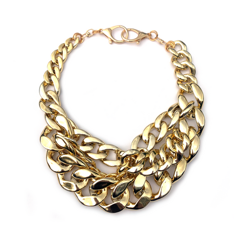 MPR x THE IMAGINARIUM: Woven Chain Link Melange Necklace #3 in Gold (Medium)