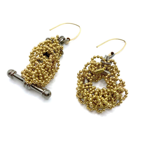 Sea Change XO Earrings- Gold Crochet