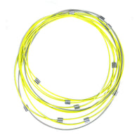 MPR Maxi Cable Collection: Yellow Mobius Necklace XL in Steel+Yellow