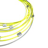 MPR Maxi Cable Collection: Yellow Mobius Necklace XL in Steel+Yellow