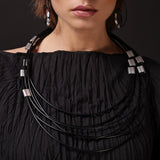 MPR Maxi Cable Collection: Orbital Swirl Necklace in XL Black