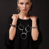 MPR Maxi Cable Collection: Offside Pearl Chain Necklace in Black+Steel
